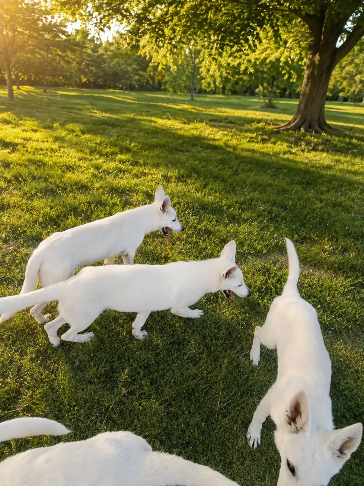 The litter out on their first park adventure